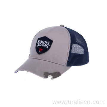 Applique EMB mesh cap with bottle opener